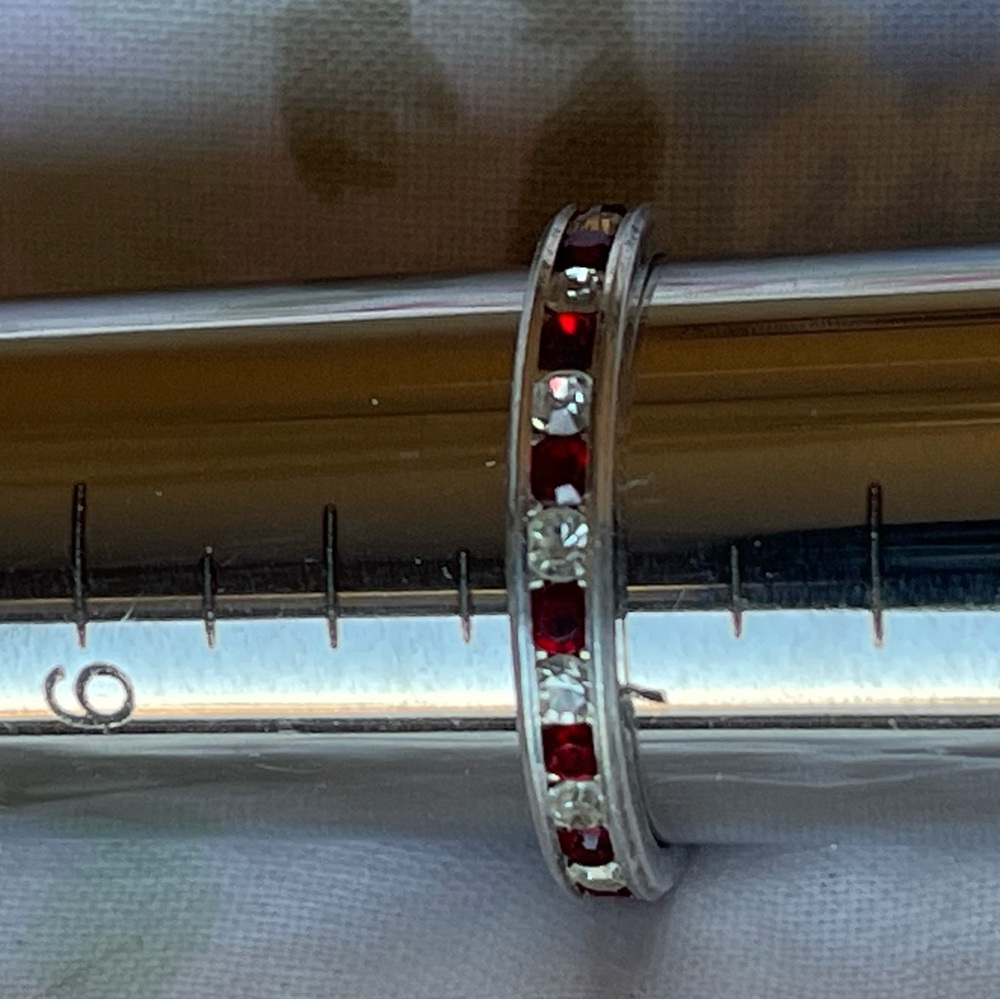 Sterling and Crystal Stack Ring - Picture 9 of 11